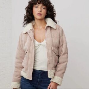 UpWest dusty pink Sherpa-Lined Jacket